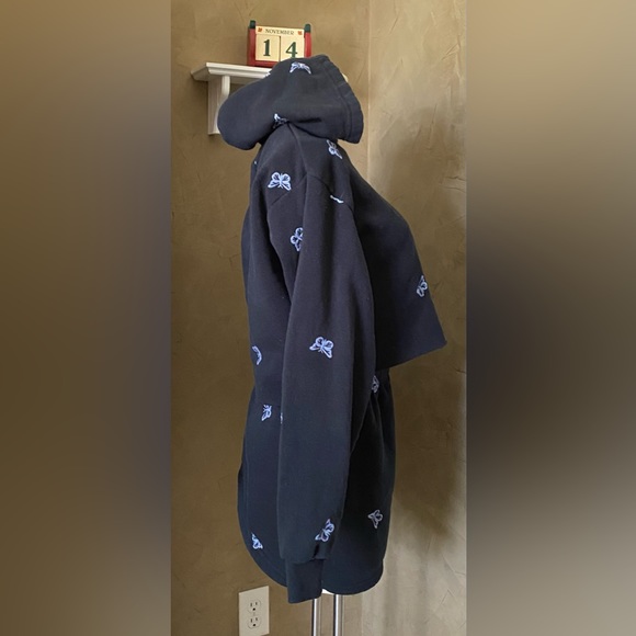 Cali 1850 Los Angeles Cropped Hoodie Sweatshirt and skirt Butterfly embroidery - Picture 2 of 14